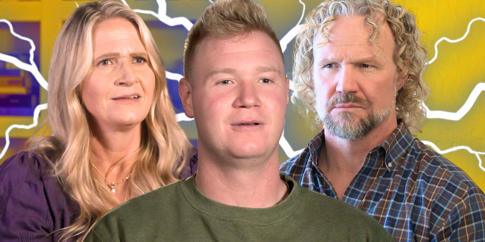 side by side image of sister wives christine, paedon, kody brown