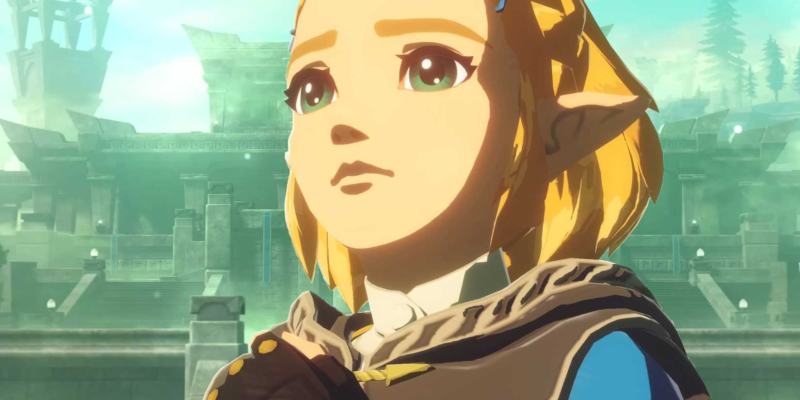 Princess Zelda and the ancient Hyrule Castle from Hyrule Warriors: Age of Imprisonment​​​​​​​.