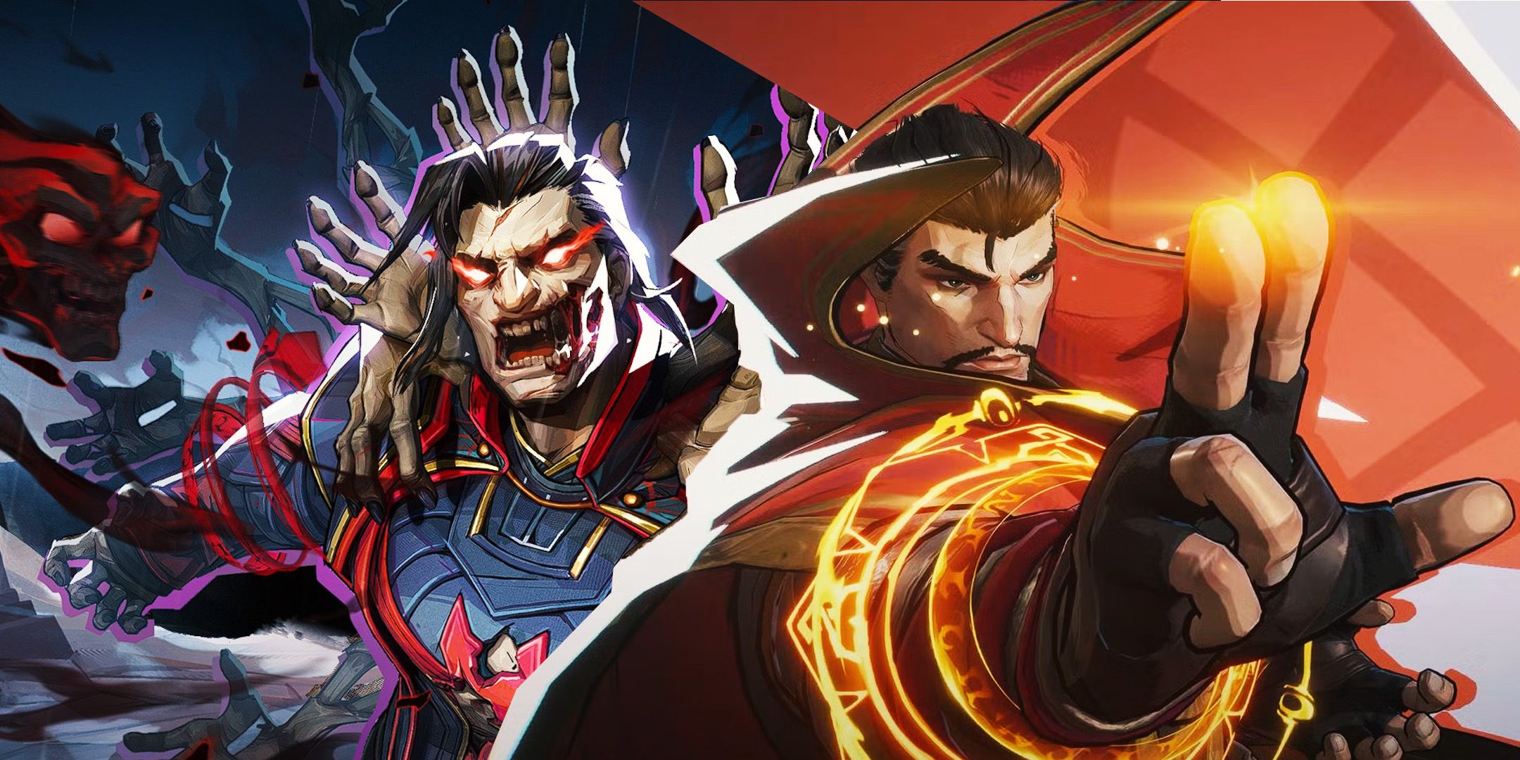 Zombie Doctor Strange next to Doctor Strange from Marvel Rivals.