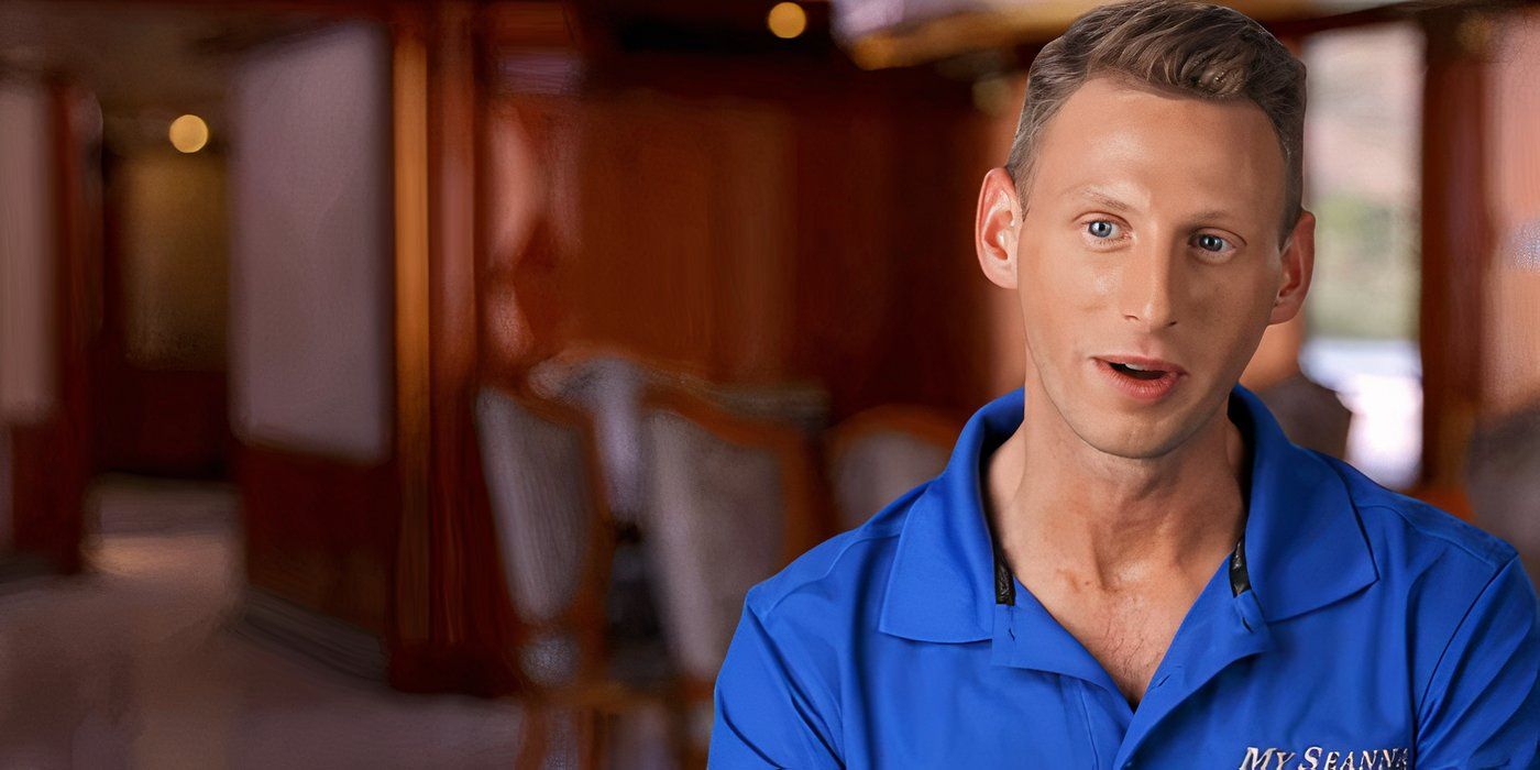 Below Deck's Fraser Olender in a confessional wearing a blue shirt
