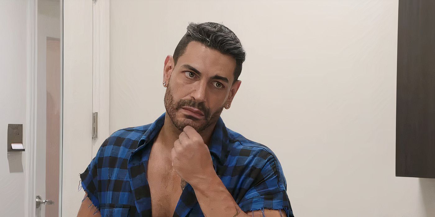 90 Day Fiance's Sarper Güven in a blue plaid shirt