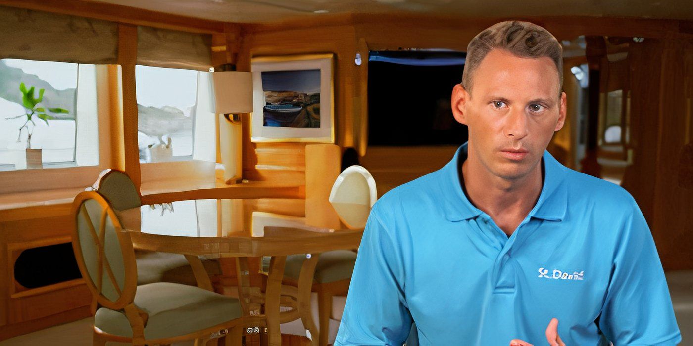 Below Deck's Fraser Olender in a confessional wearing a blue shirt