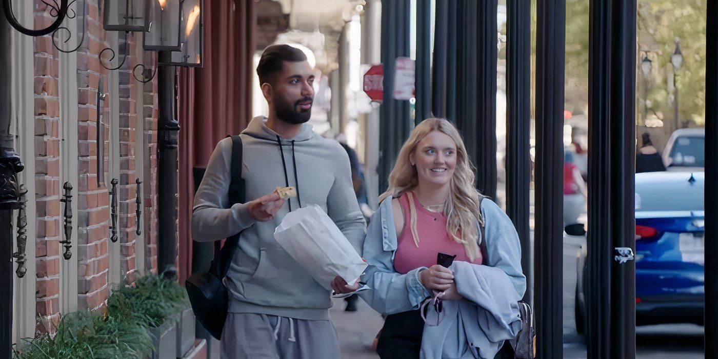 90 Day Fiance's Mahdi Al-Saadi and Stevi Nichole walking down a street together