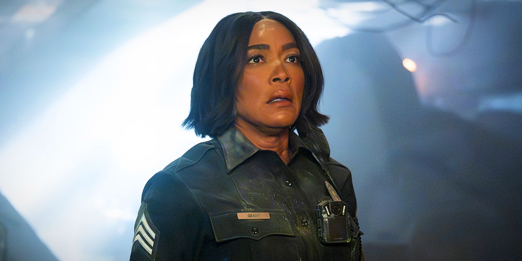 Angela Bassett as Athena Grant in 9-1-1 season 8, episode 18.