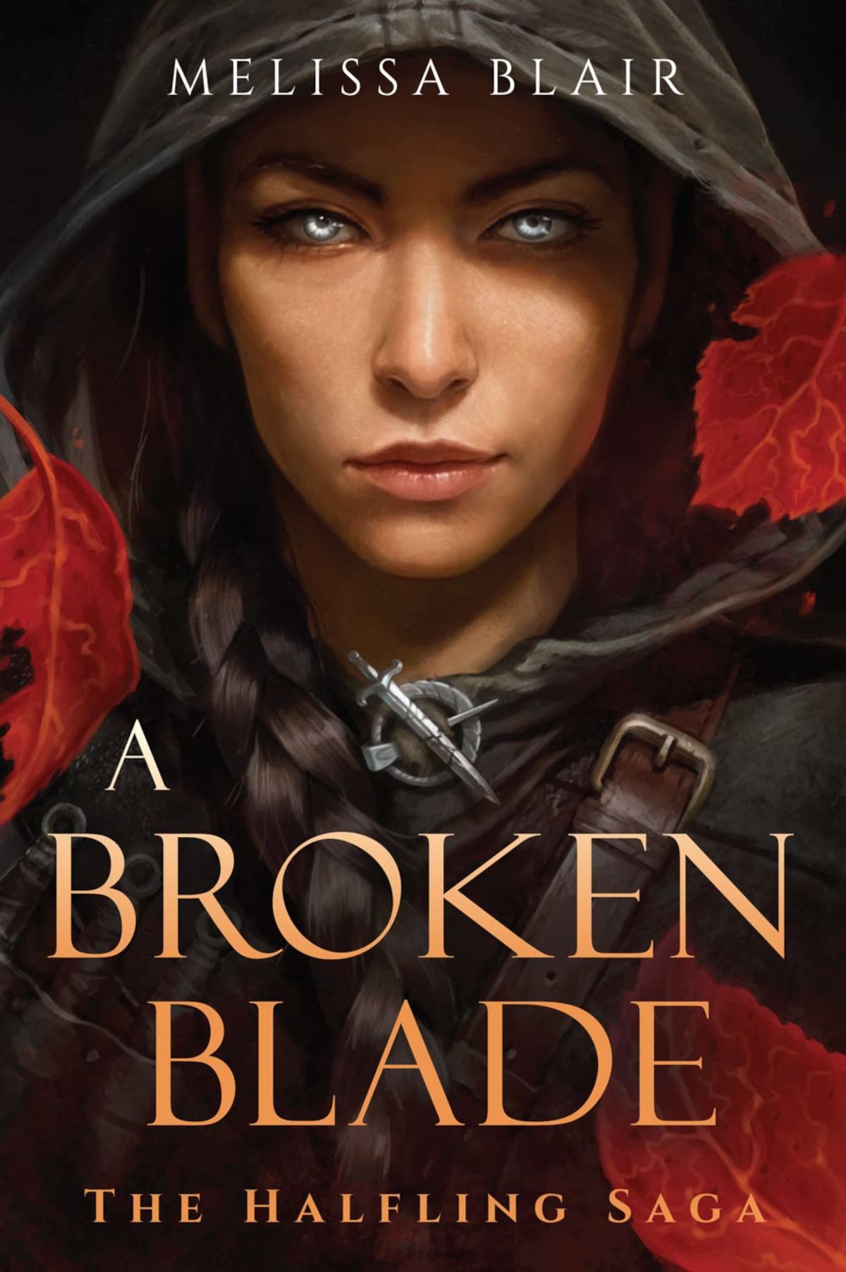 A Broken Blade cover featuring a woman with a dark hood pulled over her head
