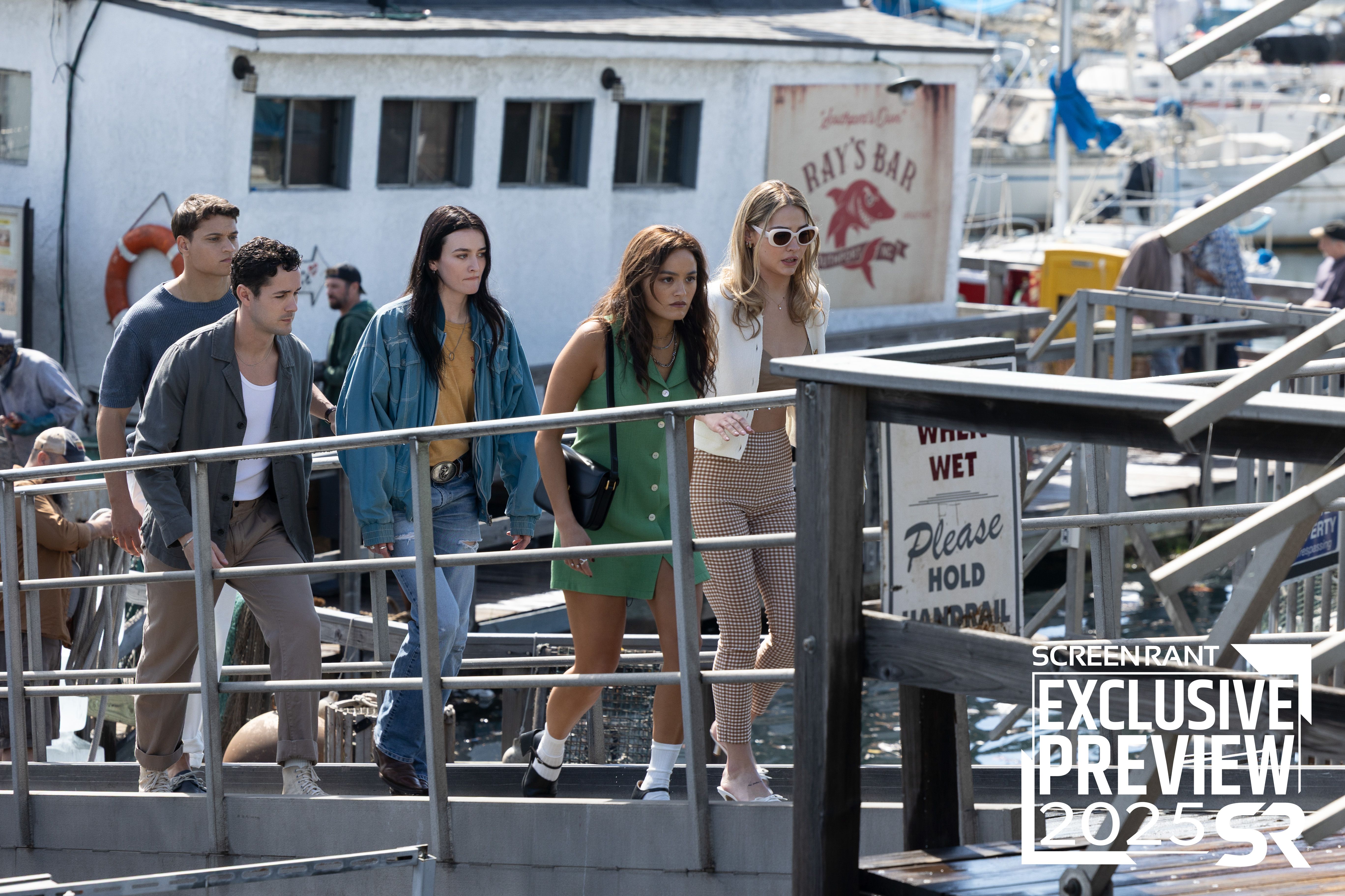 A group of teens walking up toward a boat in I Know What You Did Last Summer 2025