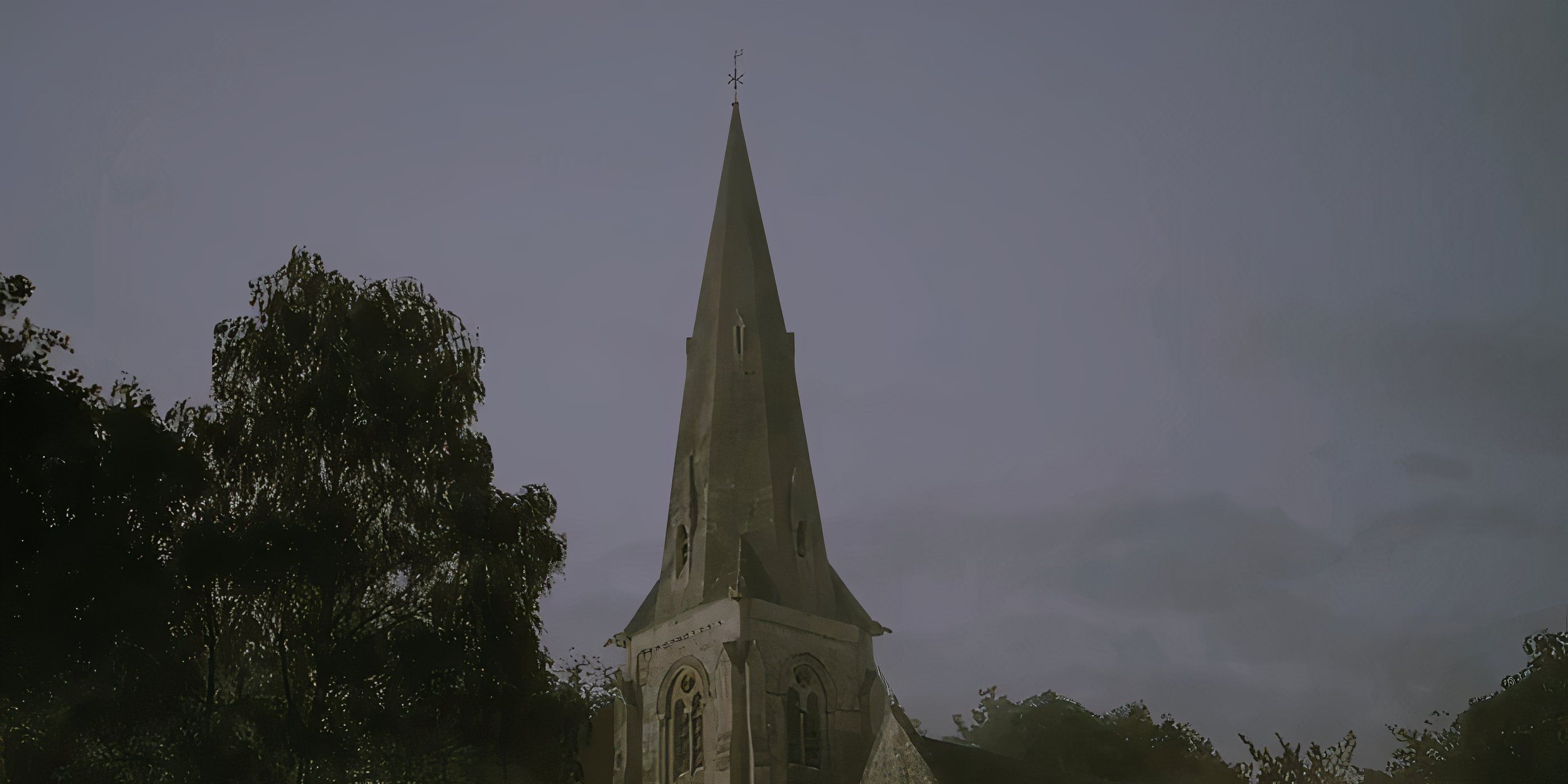 A steeple in a teaser video for Wake Up ᴅᴇᴀᴅ Man: A Knives Out Mystery
