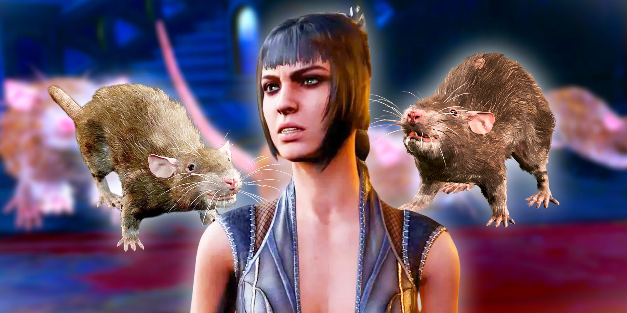 After 400 Hours In Baldur’s Gate 3, I’ve Learned To Never Trust The Rats IMAGE- Rats from BG3 with a character like Shadowheart in the foreground