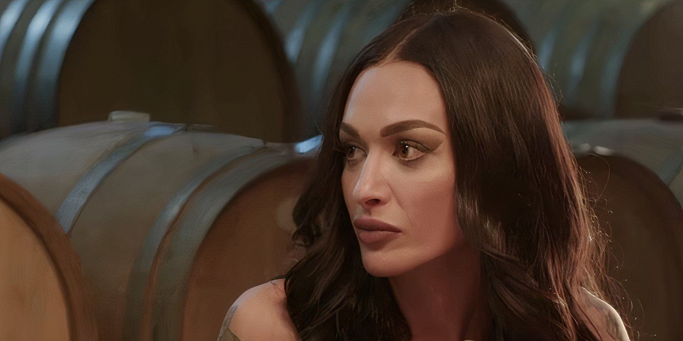 90 Day Fiance's Amani Jlassi looking angry with wine casks behind her