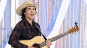 American Idol Season 23 Contestant John Foster Singing At His Audition With His Guitar