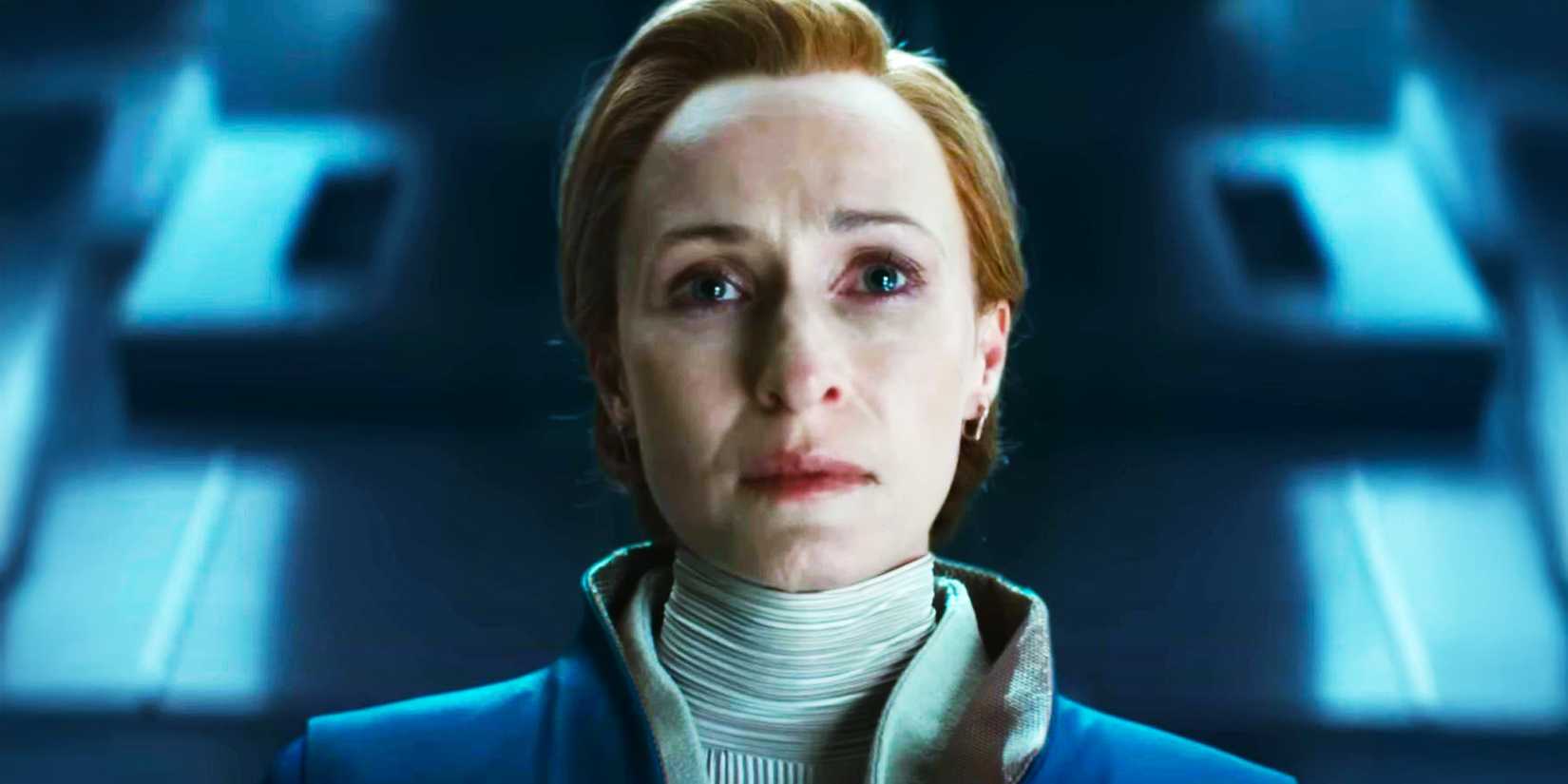 Mon Mothma looking upset from Andor season 2 episode 9