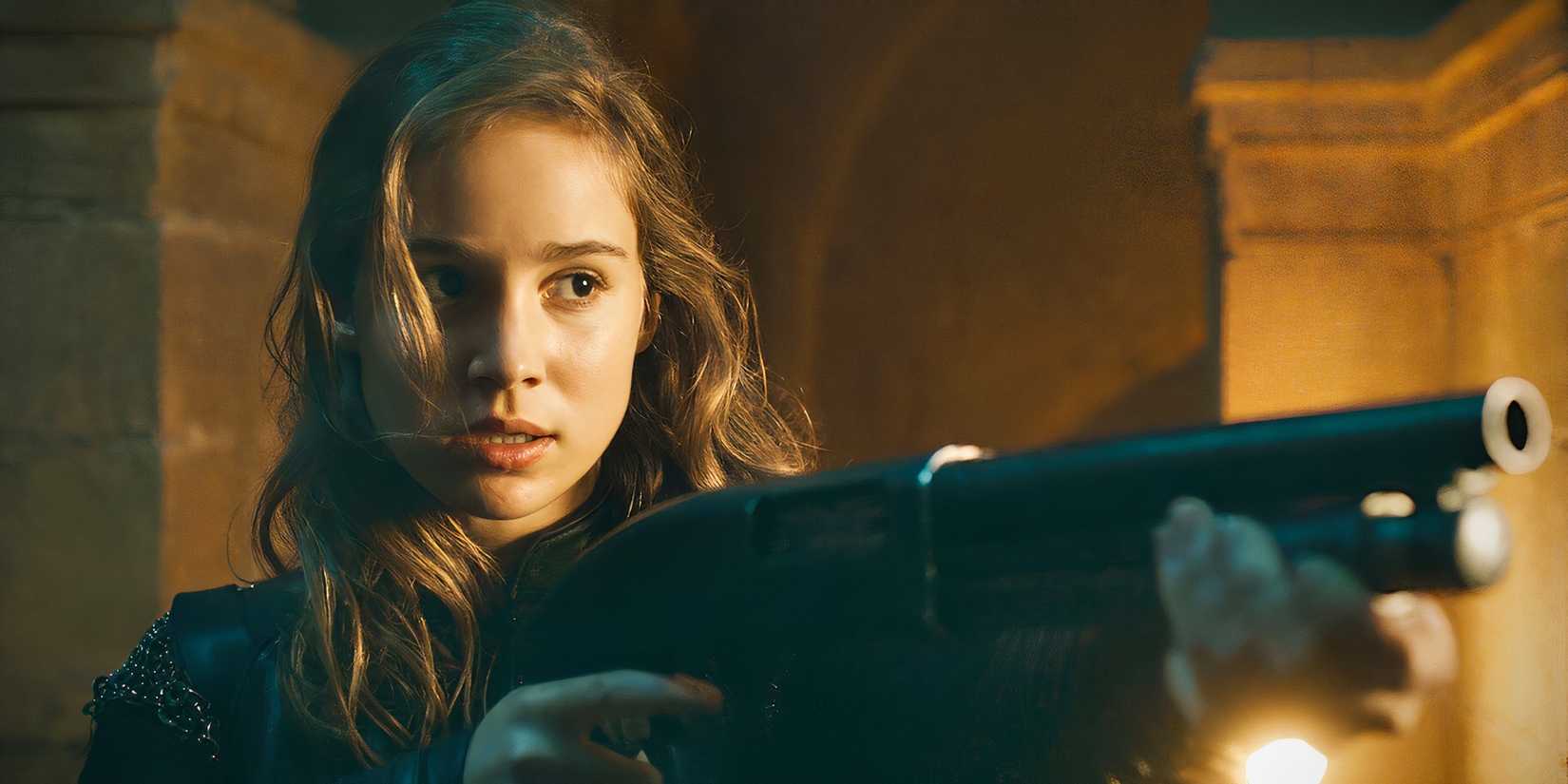 Ava holding a shotgun in Warrior Nun