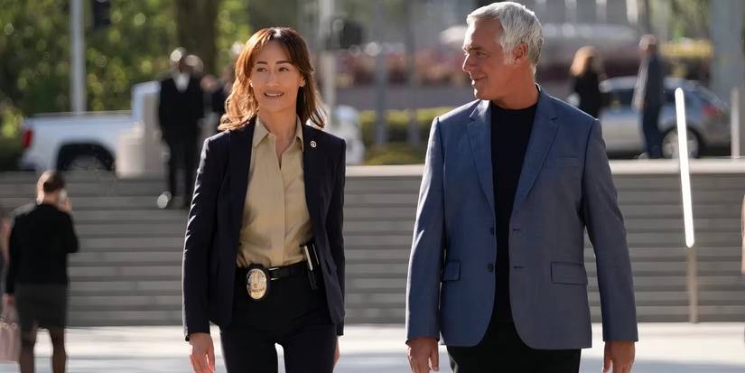 Prime Video's Flawless Crime Drama Series Bosch smiles over at Ballard as they're walking together in the Bosch Legacy season 3 finale
