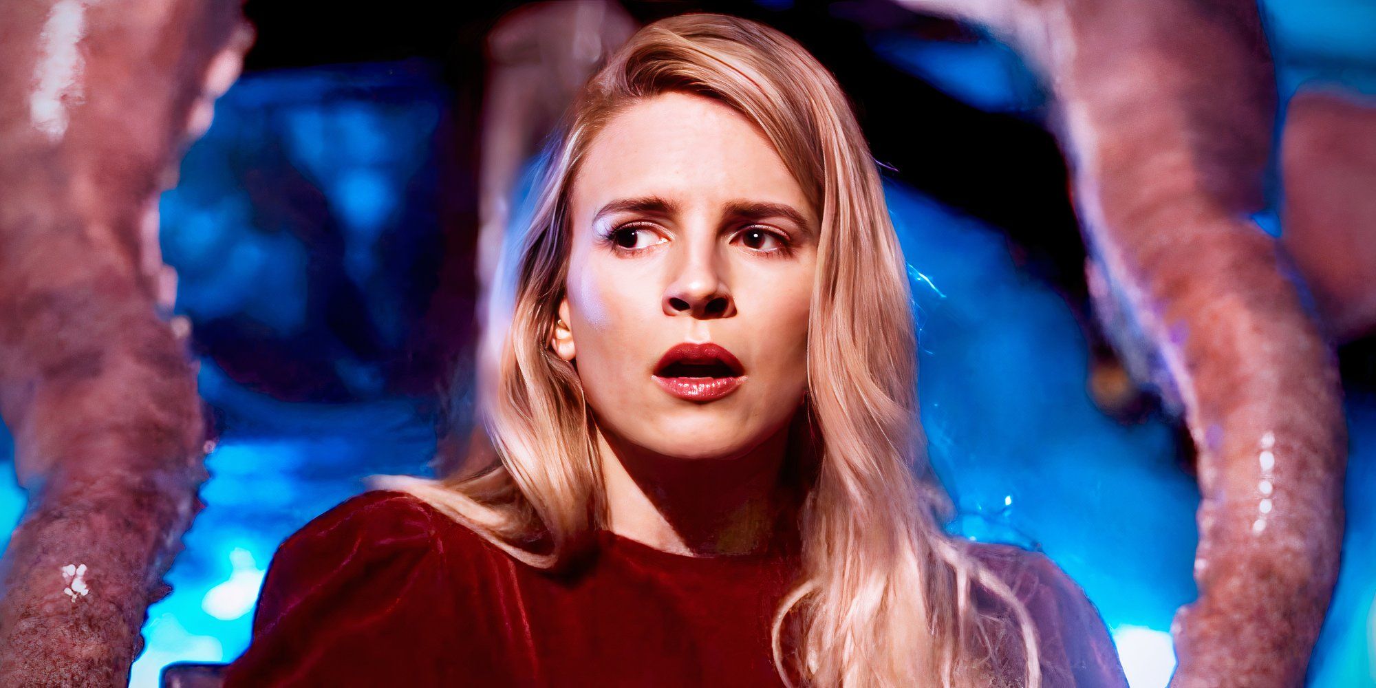 Brit Marling as Prairie standing in front of tentacles in The OA