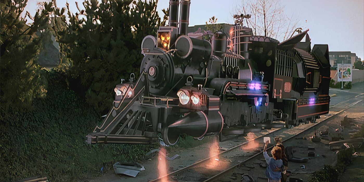 The time-travelling flying train in Back to the Future Part III