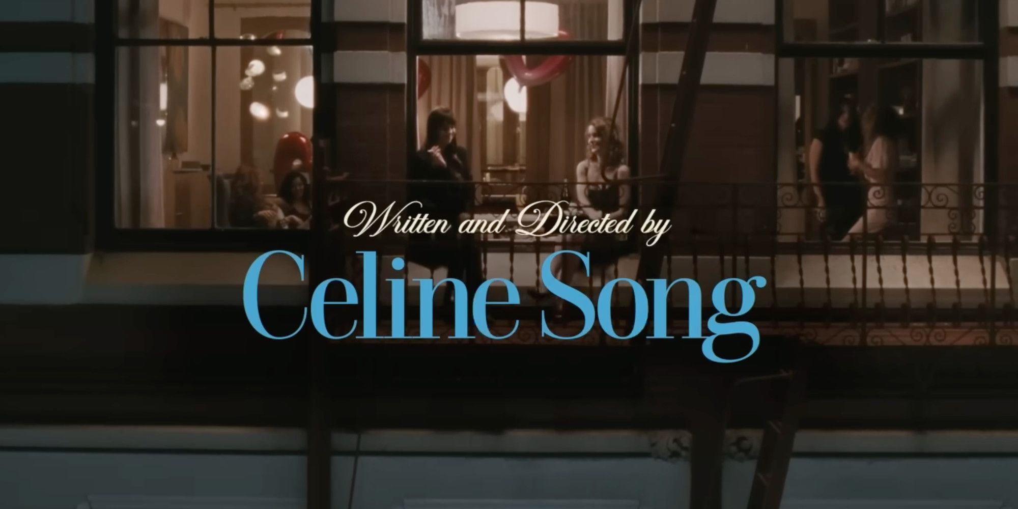 Celine Song's тιтle card in the Materialists trailer