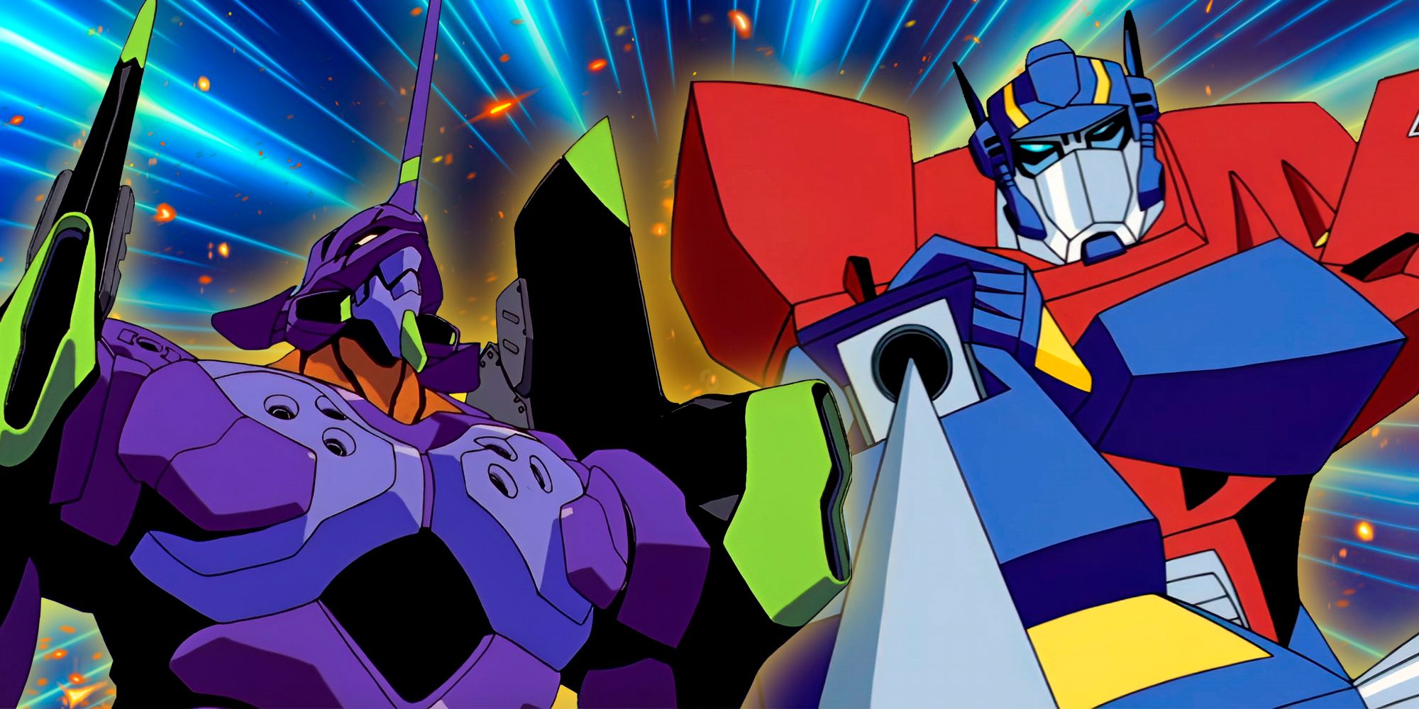 chacacters from Transformers and Neon Genesis Evangelion