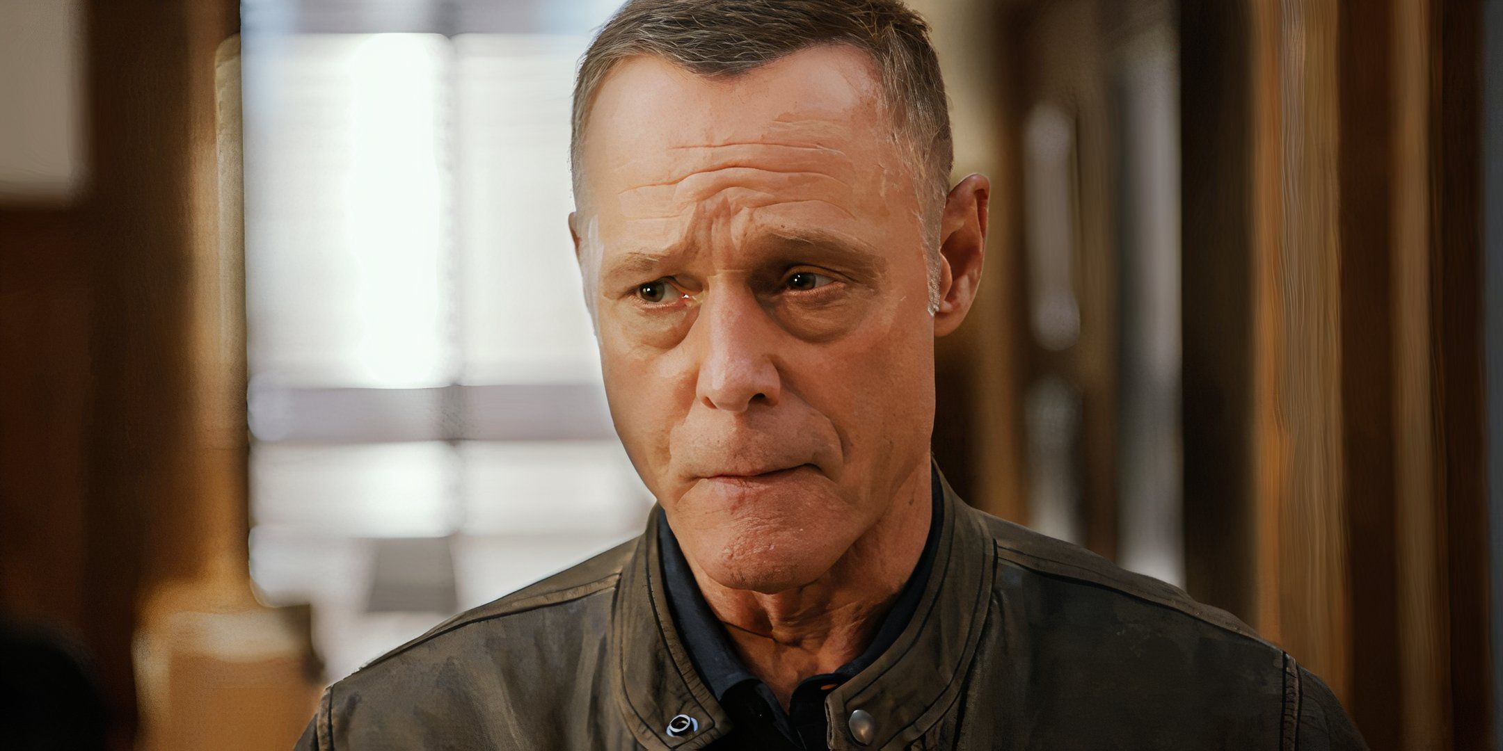 Voight standing and looking upset in Chicago PD