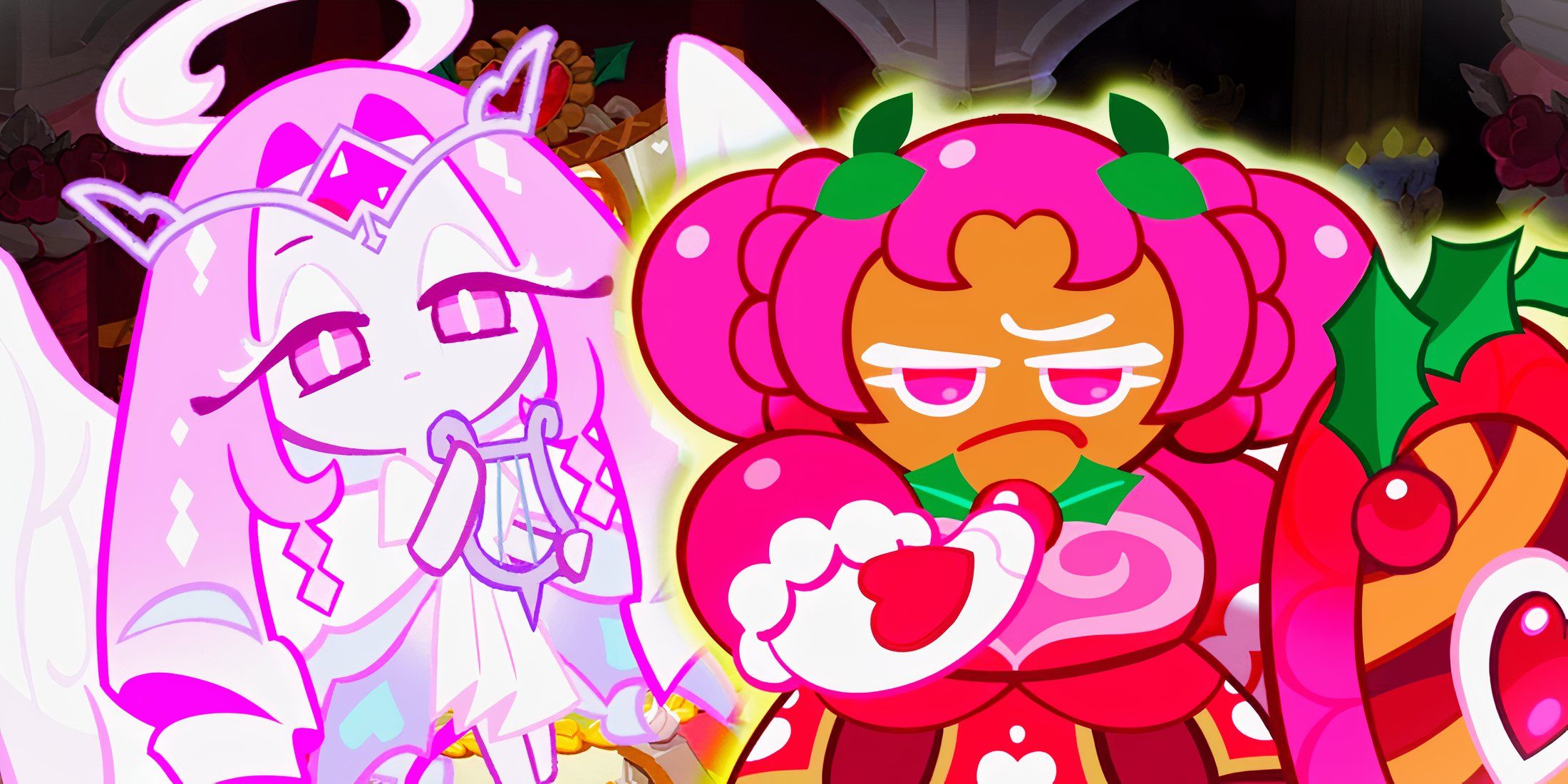 Cookie Run Kingdom Hollyberry Cookie Looking Annoyed With Eternal Sugar Cookie