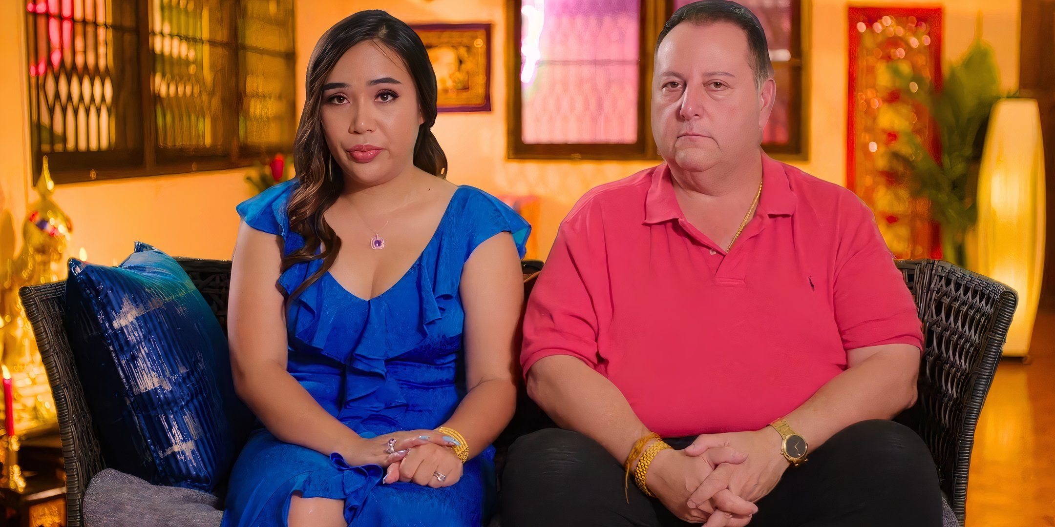 David Toborowsky and Annie Suwan from 90 Day Fiancé sitting together looking sad