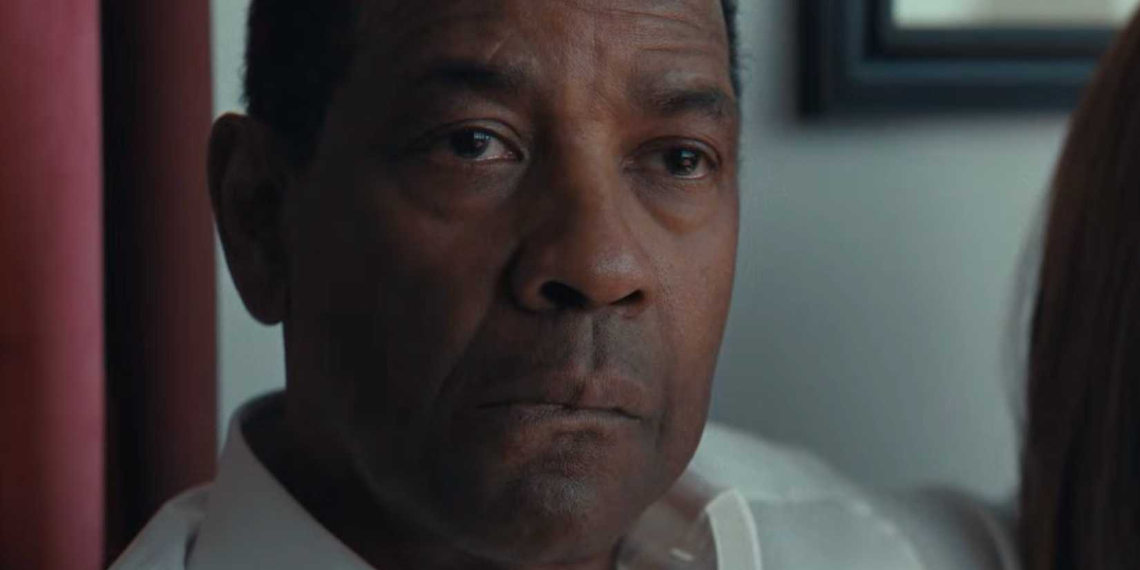 Denzel Washington looking concerned in Highest 2 Lowest 