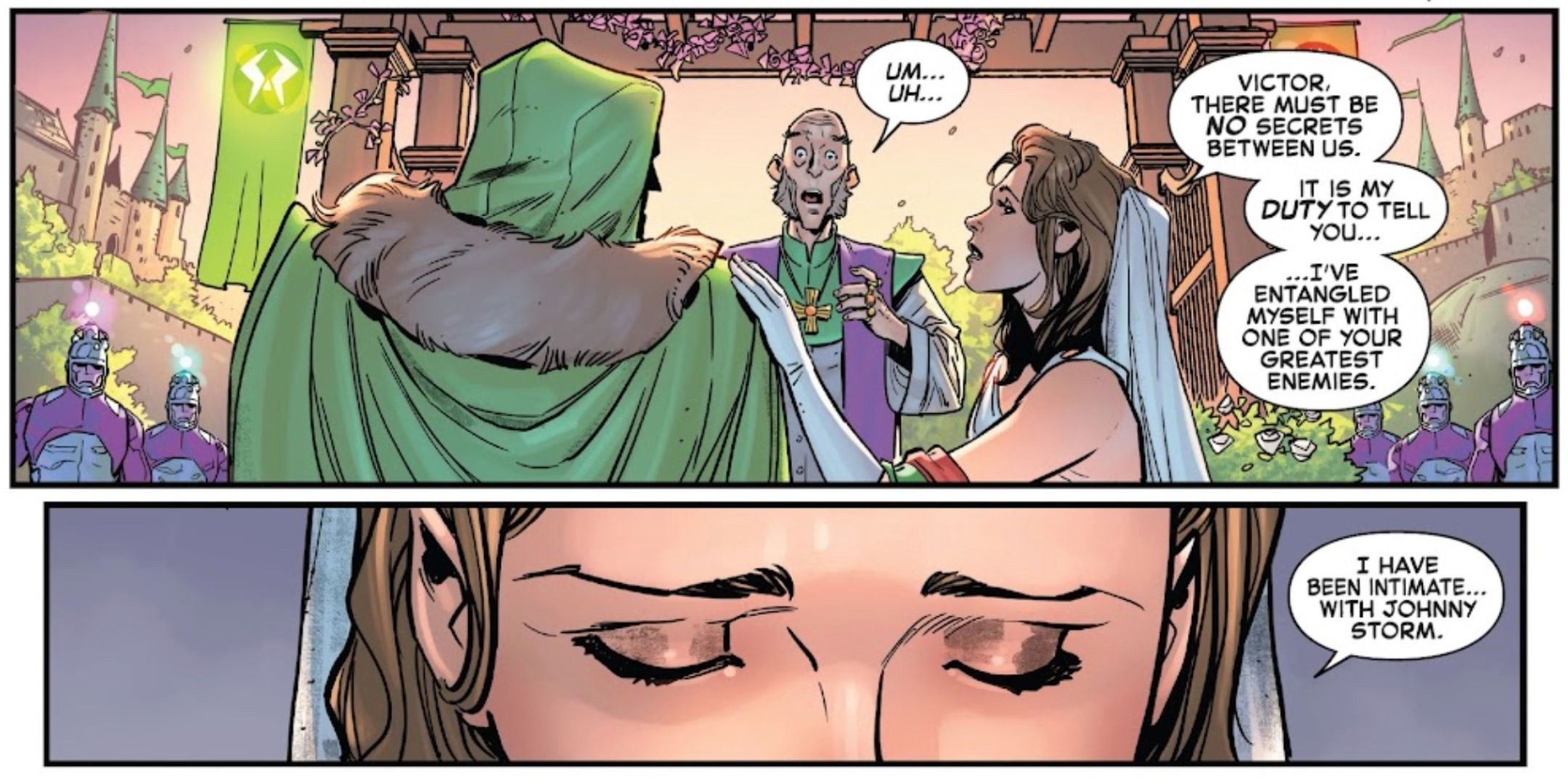 Fantastic Four Doctor Doom's wedding ruined by Johnny Storm