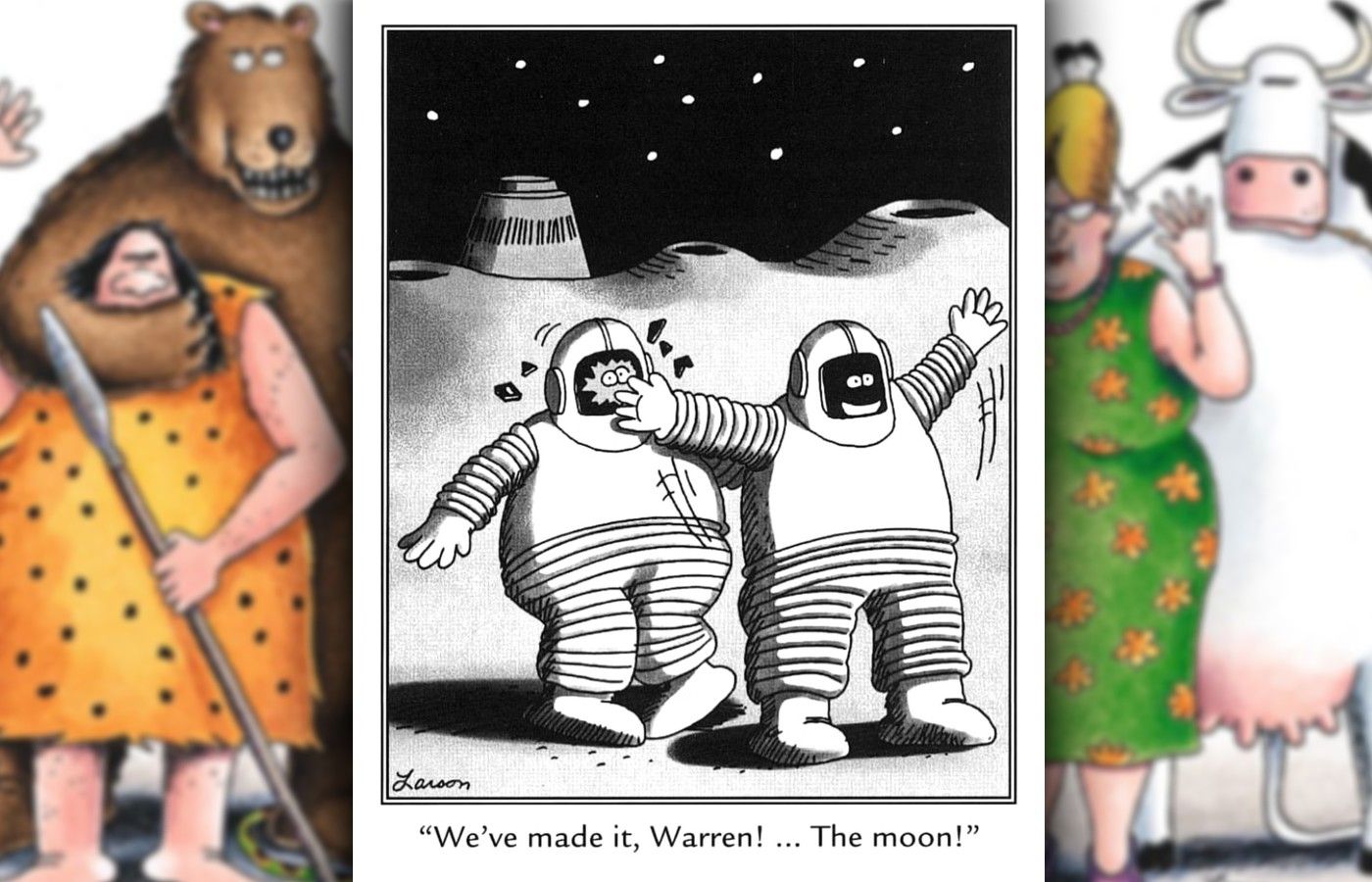 Caricatura astronauti sulla luna