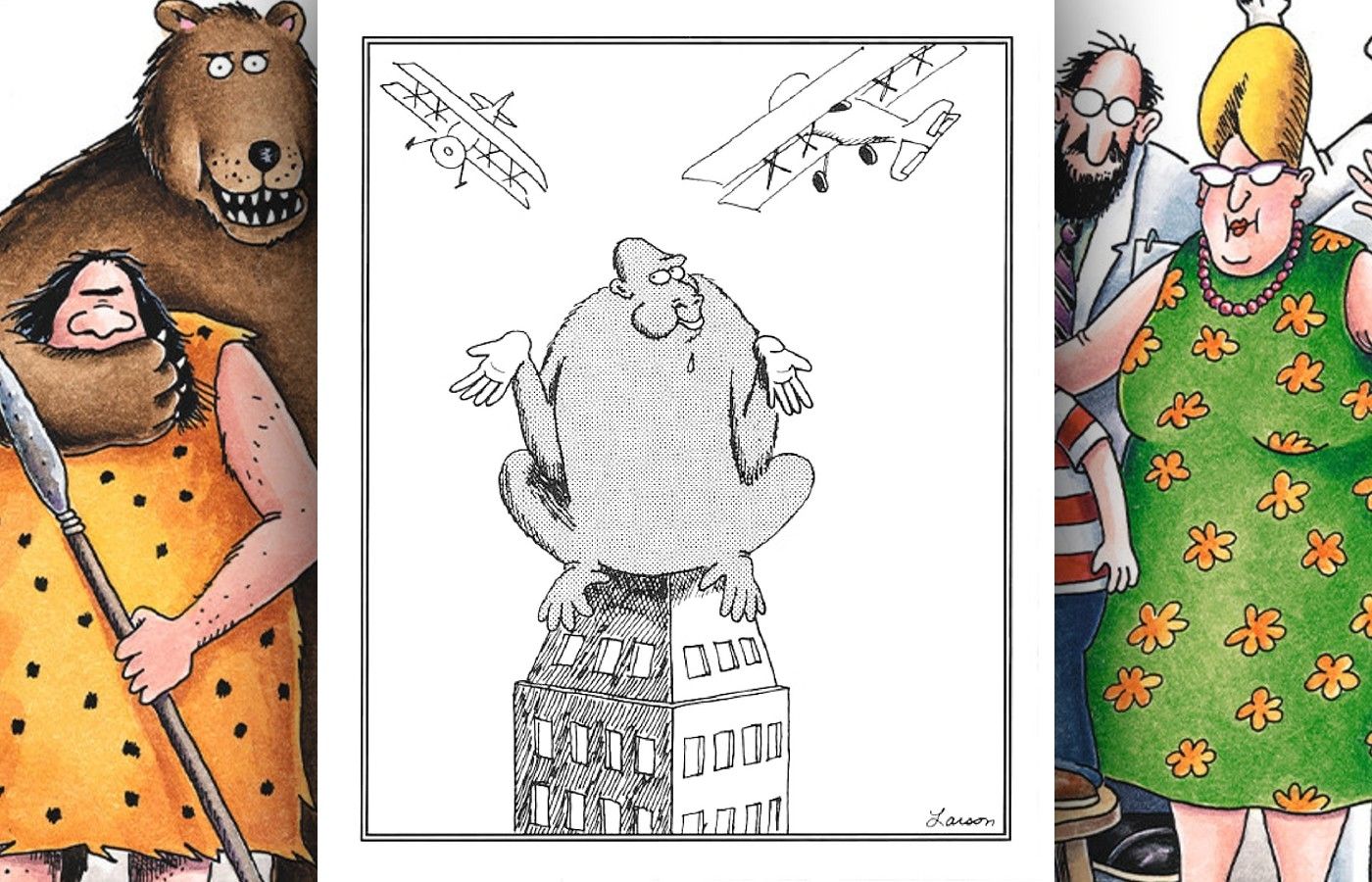 far side comic where king kong hides woman in mouth