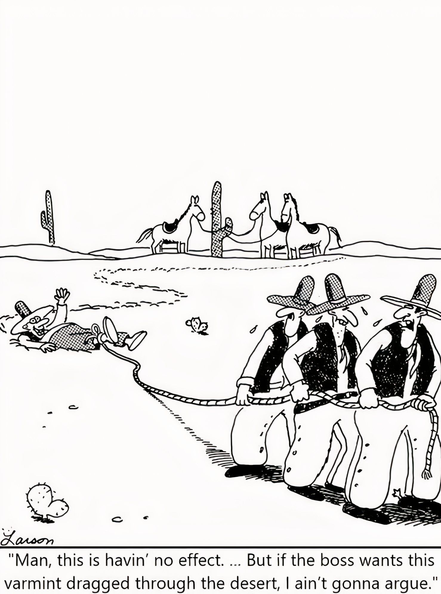 Far Side Dragged Through the Desert