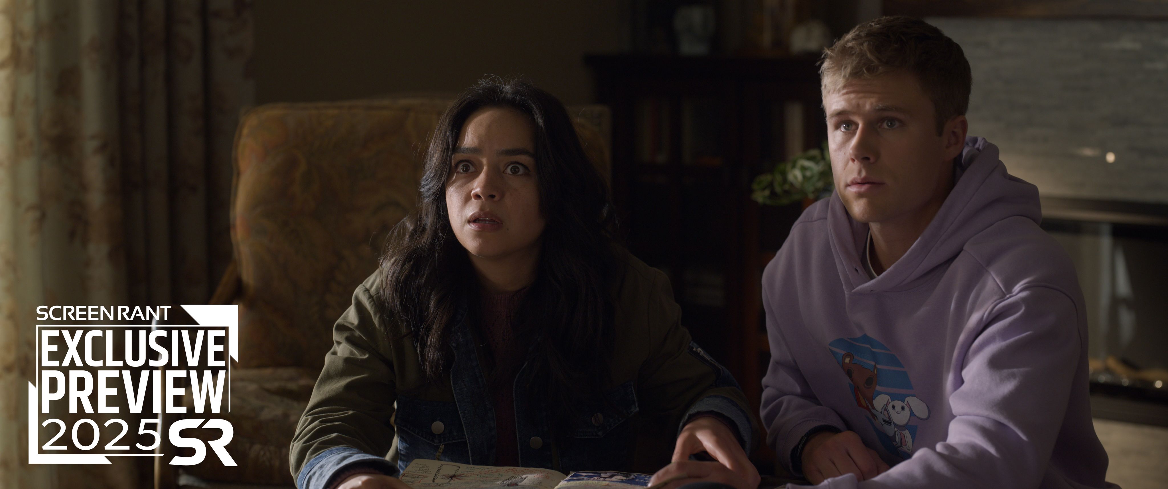 Two characters stare urgently ahead in Final Destination Bloodlines