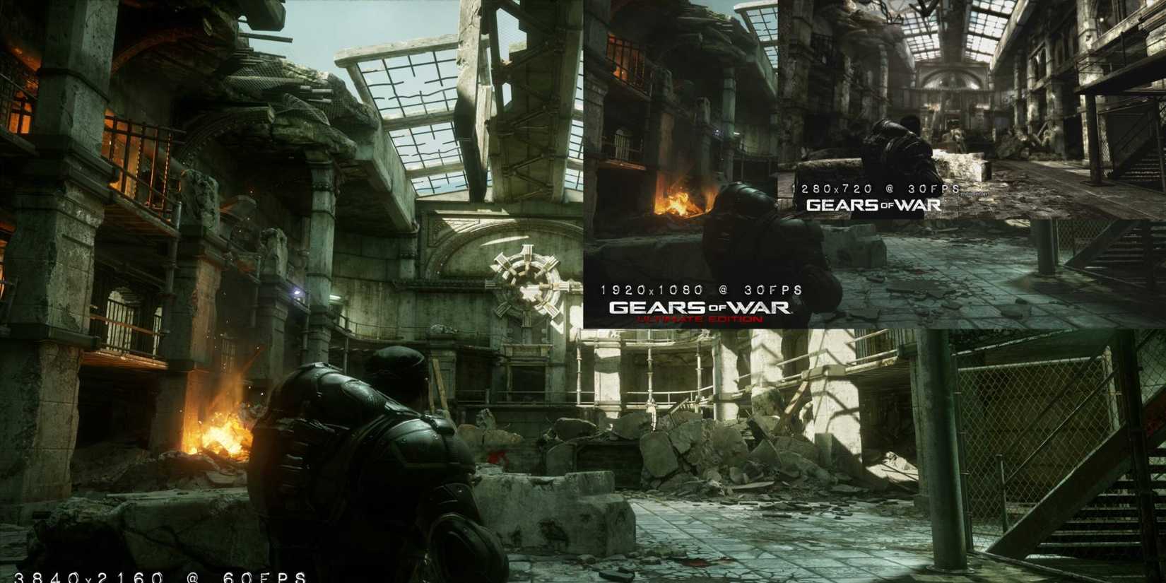 Gears Of War: Reloaded resolution comparison