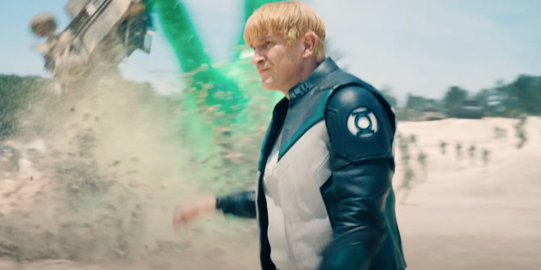 Guy Gardner Flipping A Truck in Superman Trailer
