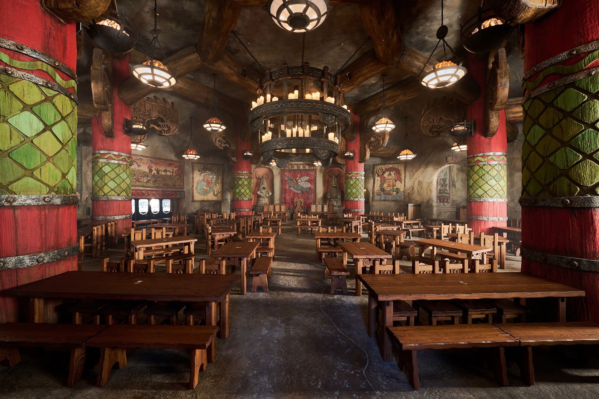 How to Train Your Dragon Isle of Berk Epic Universe Mead Hall Tables