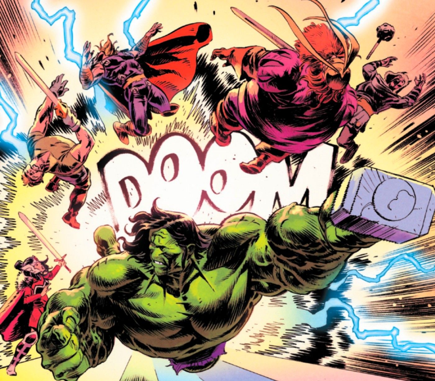 Hulk wields Mjolnir against Thor