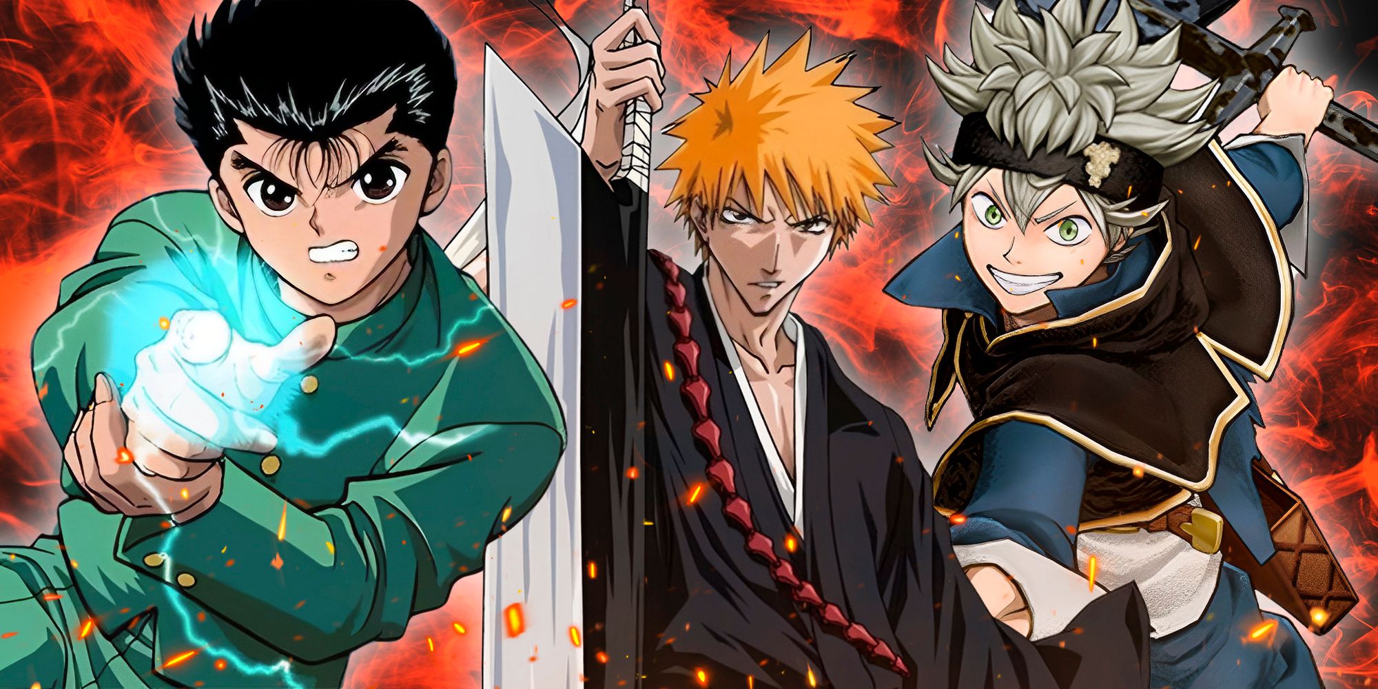 Ichigo of Bleach, Yusuke of Yu Yu Hakusho and Asta from Black Clover
