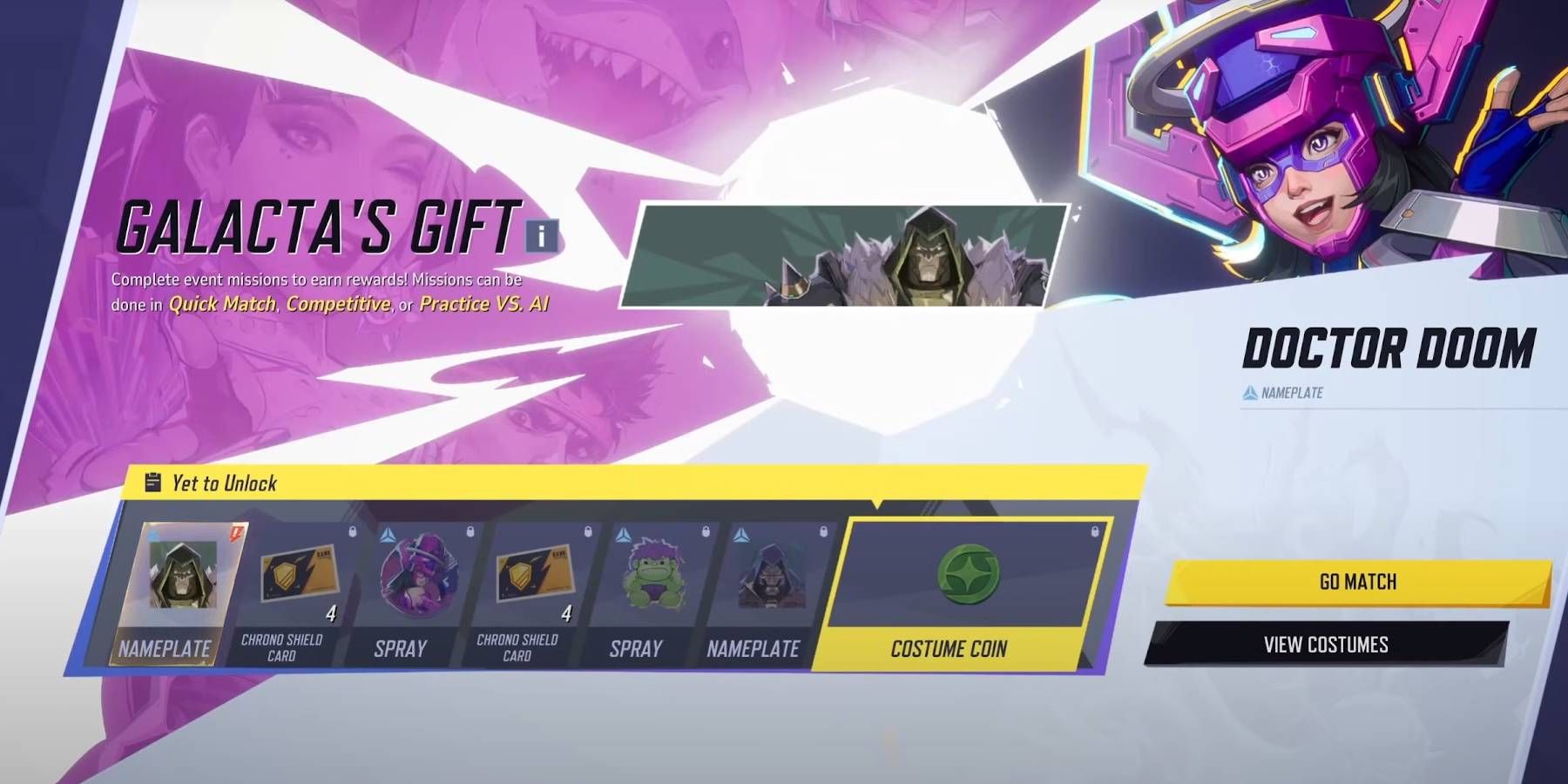 Premi del evento Galacta's Gift in Marvel Rivals