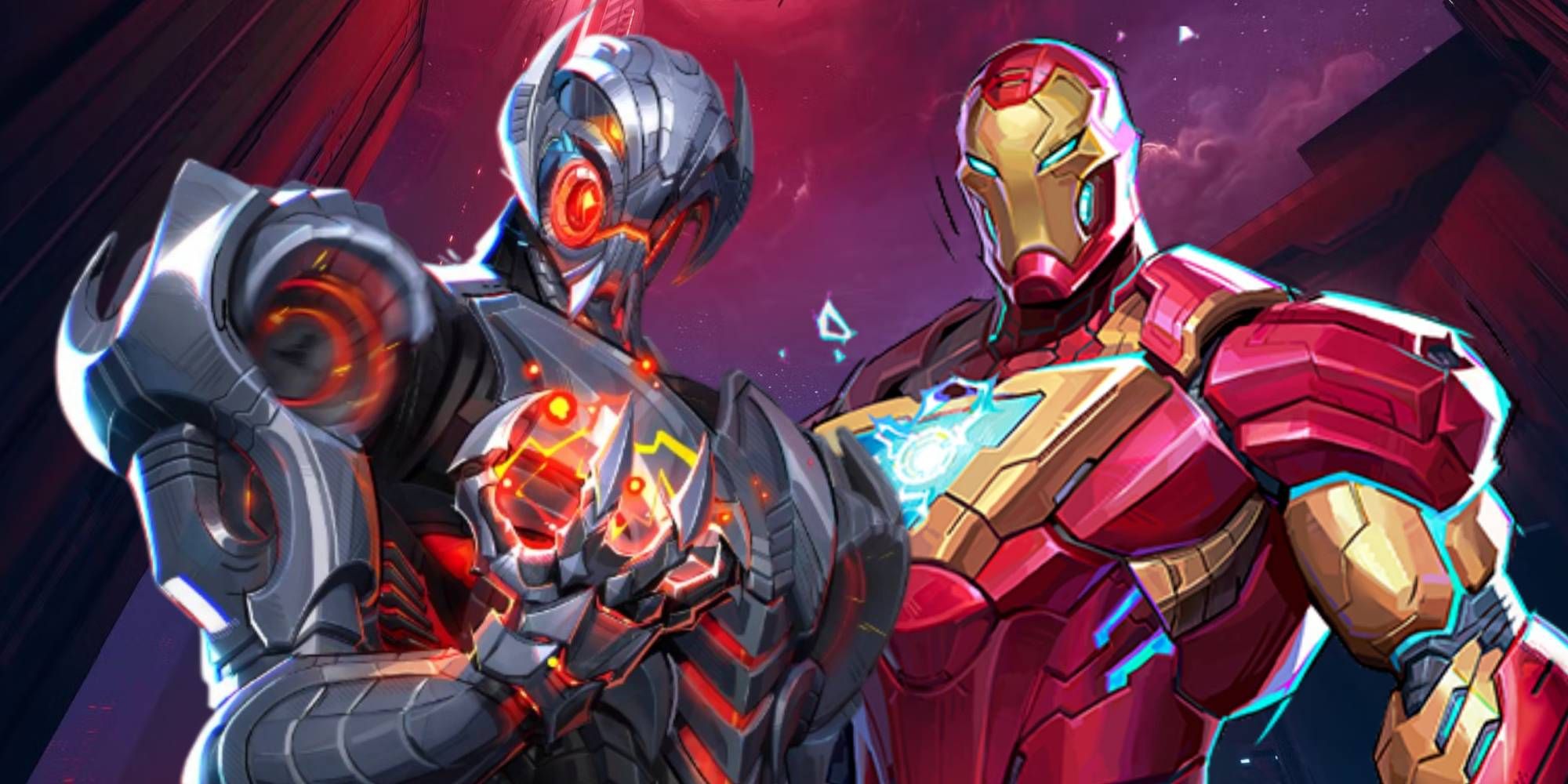 Marvel Rivals Ultron y Iron Man en equipo en Mapa de Arrako