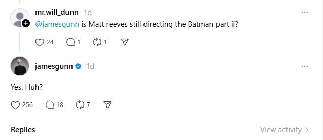 James Gunn On The Batman 2 Rumors