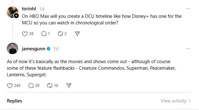 James Gunn Shares DCU Release Slate Update For 2026