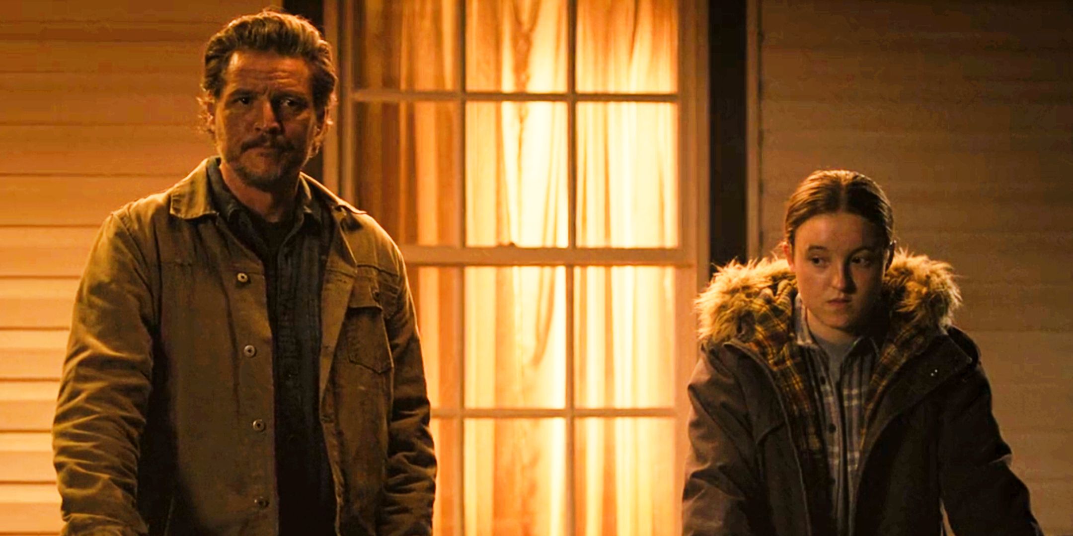 Joel and Ellie on the porch in The Last of Us season 2
