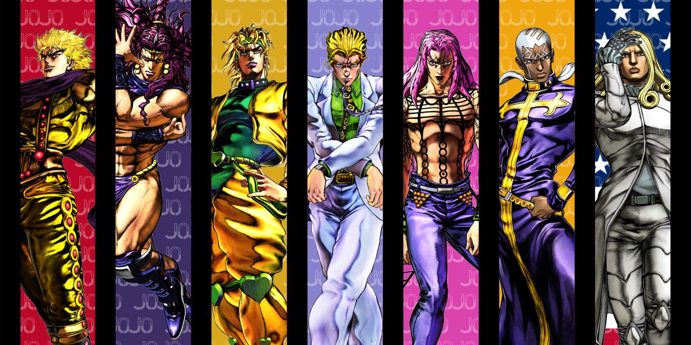 L to R: Dio, Kars, Kira, Diavolo, Pucci e Valentine.