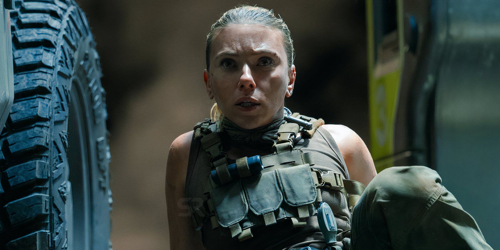 Scene from Jurassic World Rebirth showing dinosaur encounter
