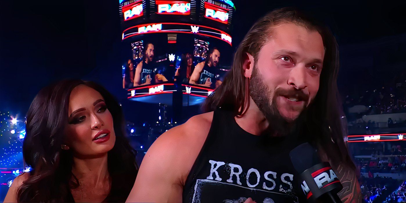 Karrion Kross con Scarlett durante un'intervista su Raw