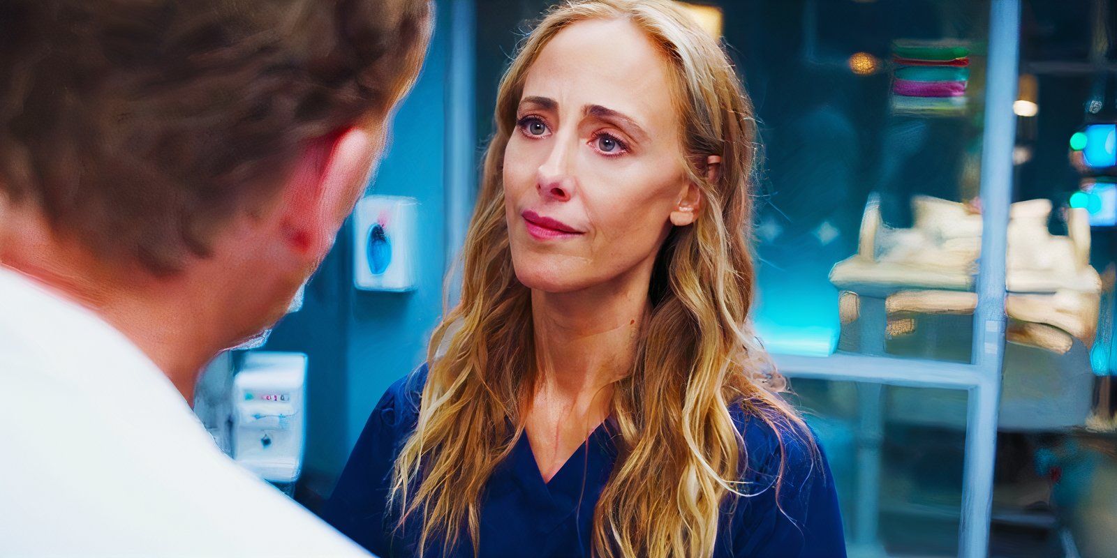 Kevin McKidd as Owen Hunt and Kim Raver as Teddy Altman in Grey's Anatomy season 21 episode 18
