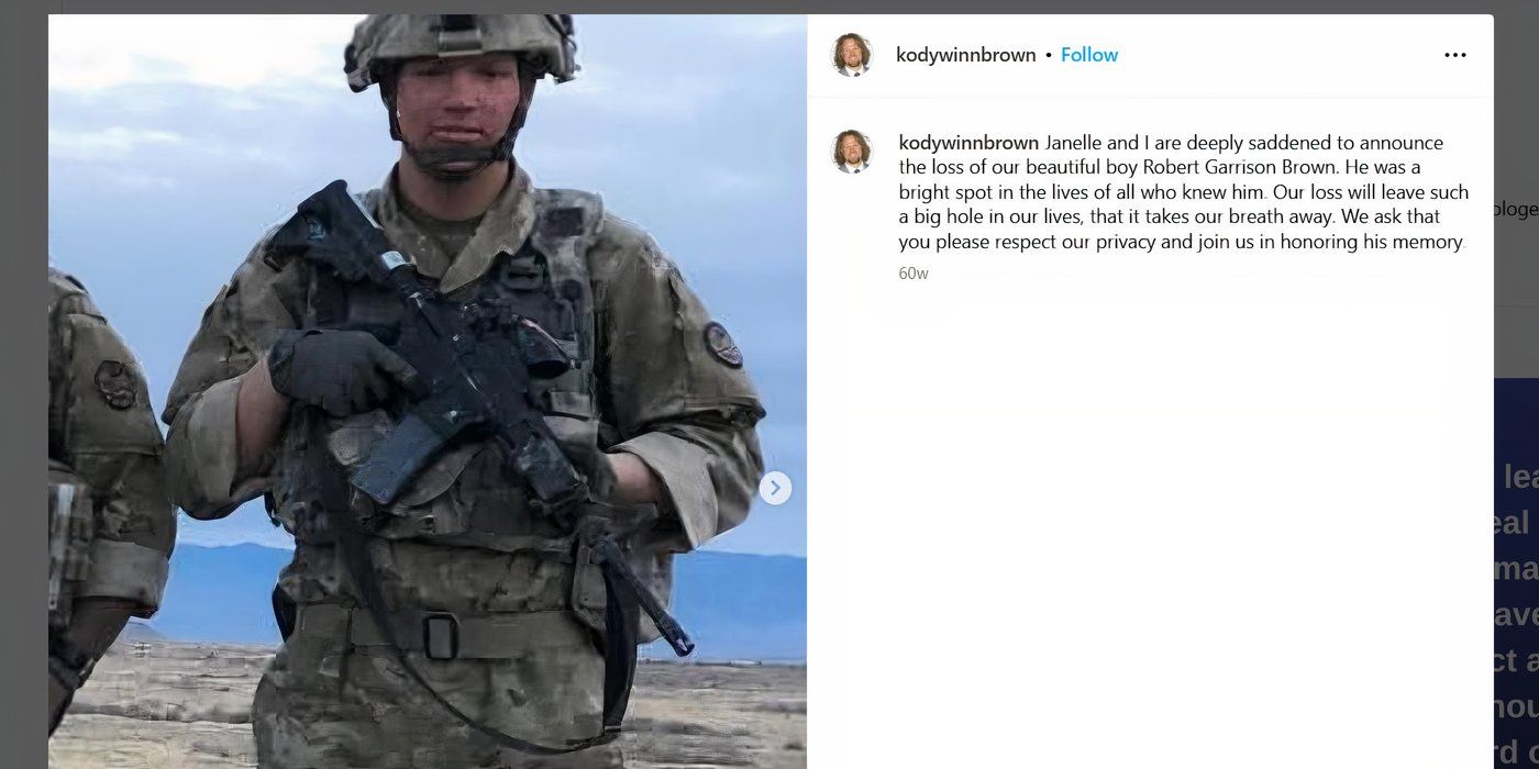 Post de Kody Browns en honor a Garrison Brown de Sister Wives