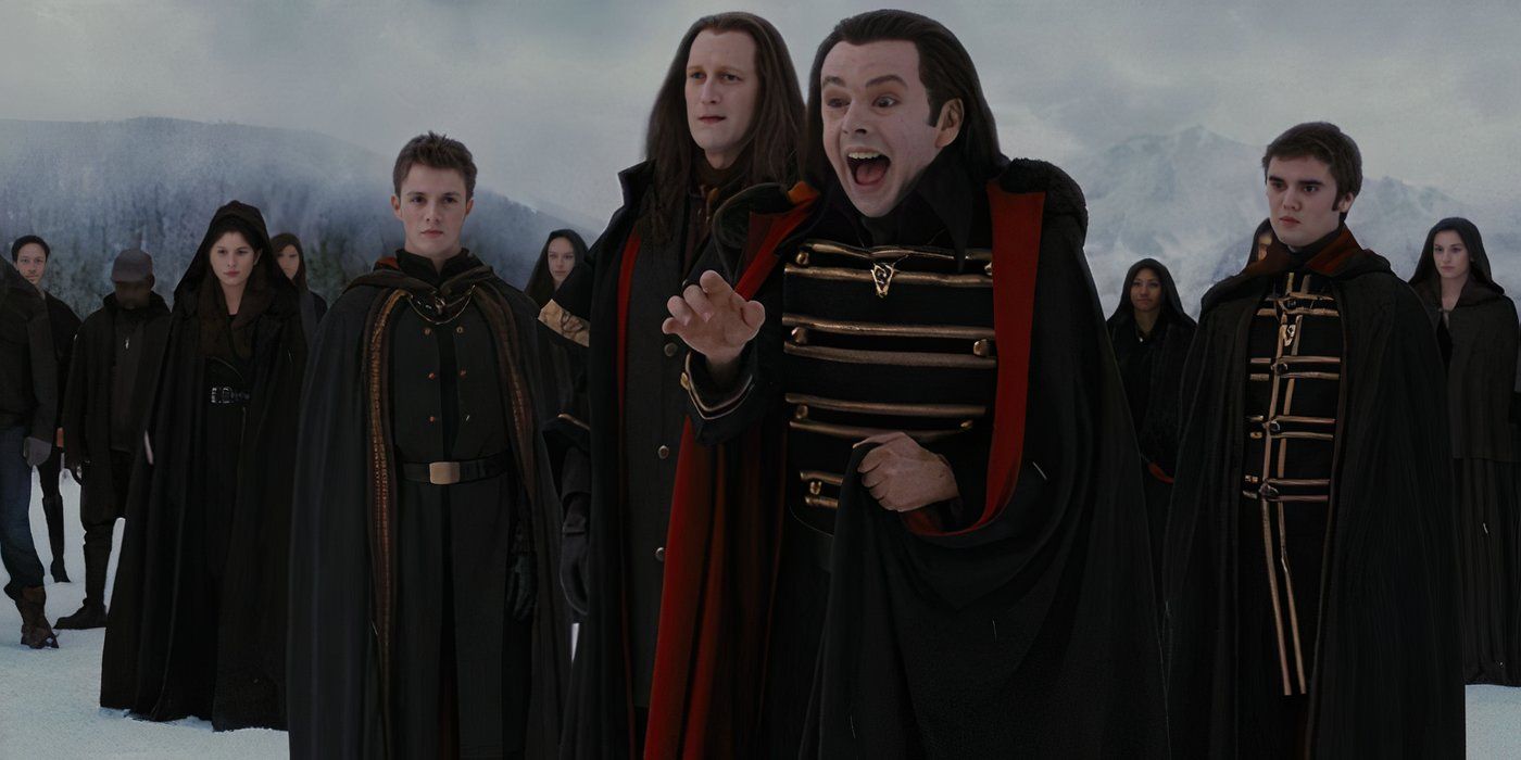 Michael Sheen as Aro in the Volturi in Twilight Breaking Dawn Part 2