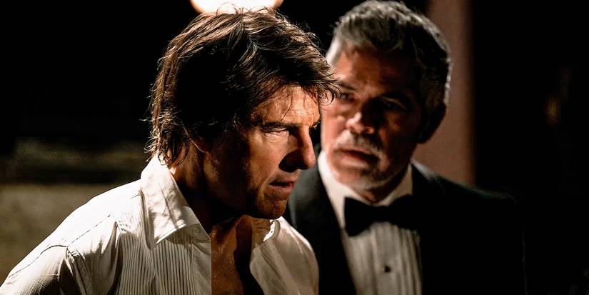 Gabriel standing behind Ethan Hunt in Mission: Impossible - The Final Reckoning