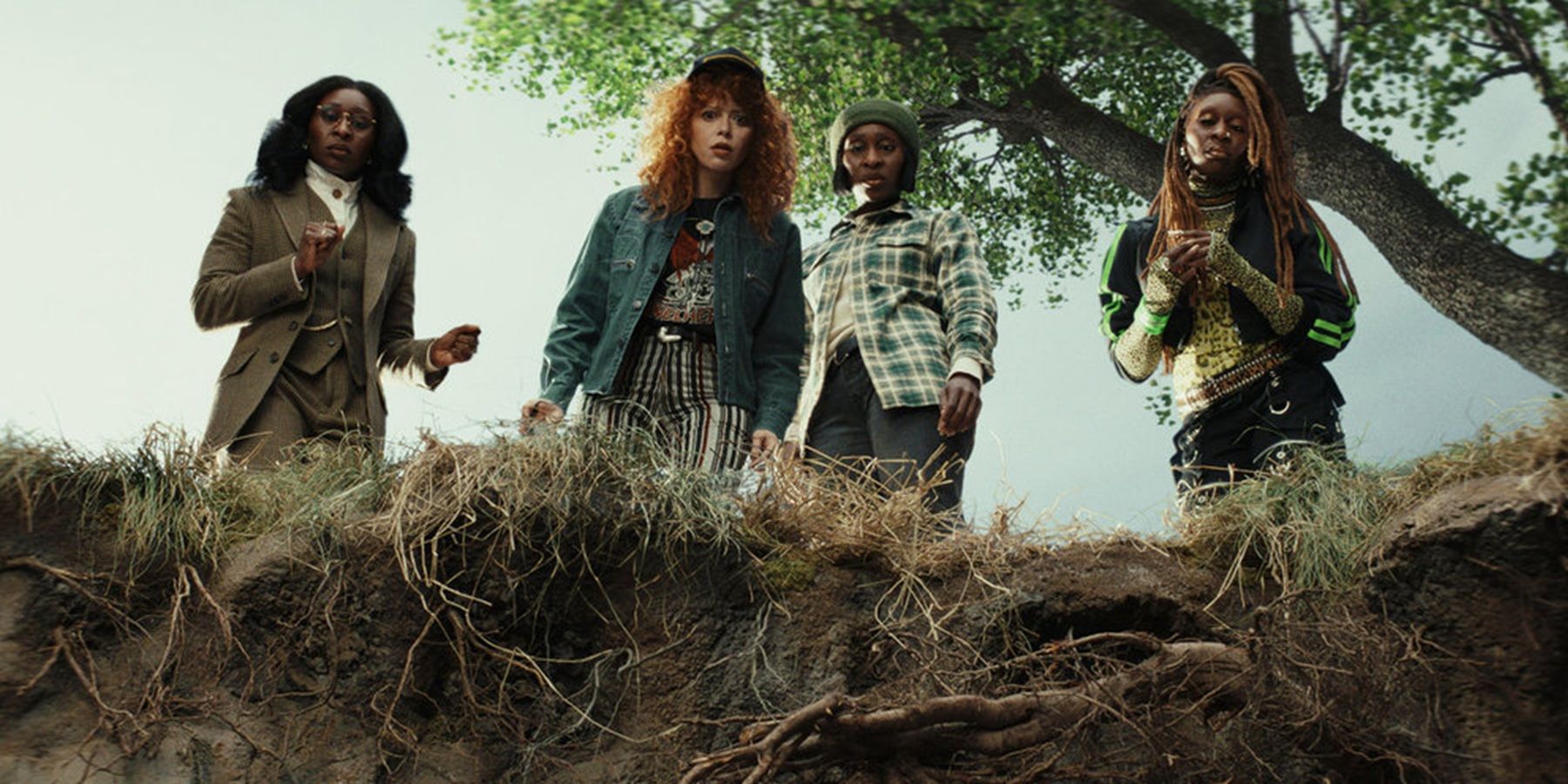 Natasha Lyonne and Cynthia Erivo look over a cliff in Poker Face season 2