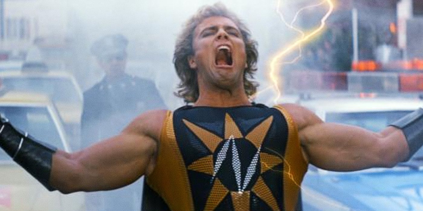 Nuclear Man uses his powers in Superman IV Quest for Peace