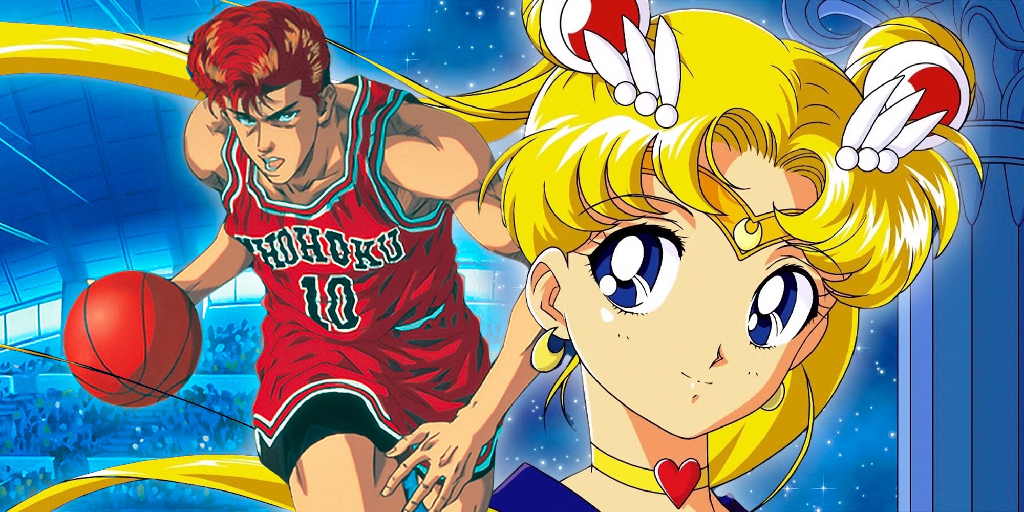 Sailor Moon and Slam Dunk imagery